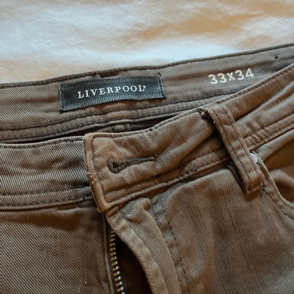 Liverpool Brown Pants. 33/34. $40